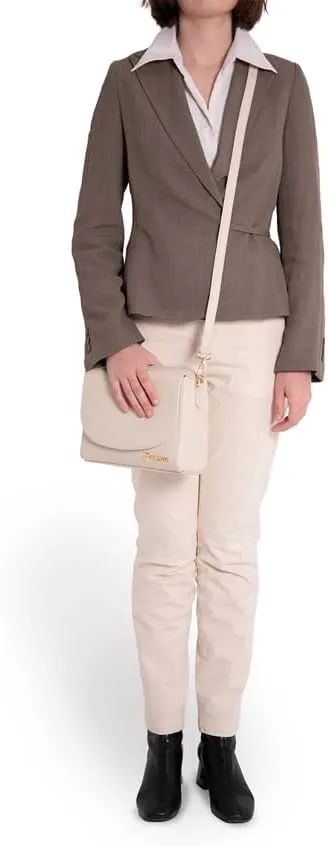Baroncelli Leather Crossbody Bag, 3 Compartments, Long Strap