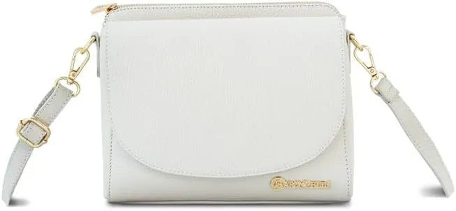 Baroncelli Leather Crossbody Bag, 3 Compartments, Long Strap
