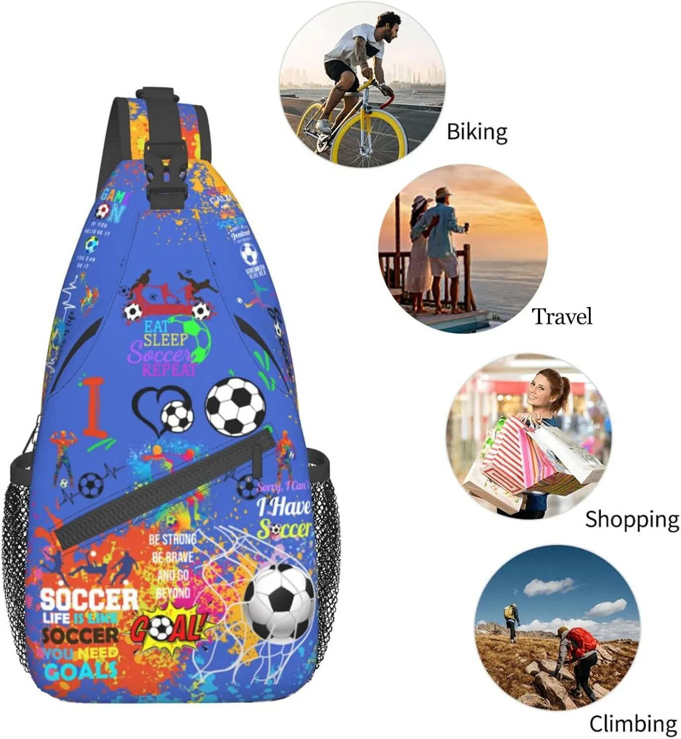 Baseball Sling Backpack - Crossbody Shoulder Bag for Men & Women