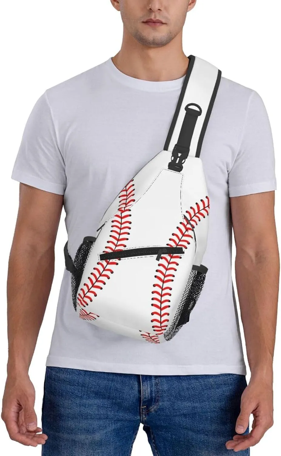 Baseball Sling Backpack Sling Bag Crossbody Shoulder Bag Baseball Purse Chest Bag For Men Women
