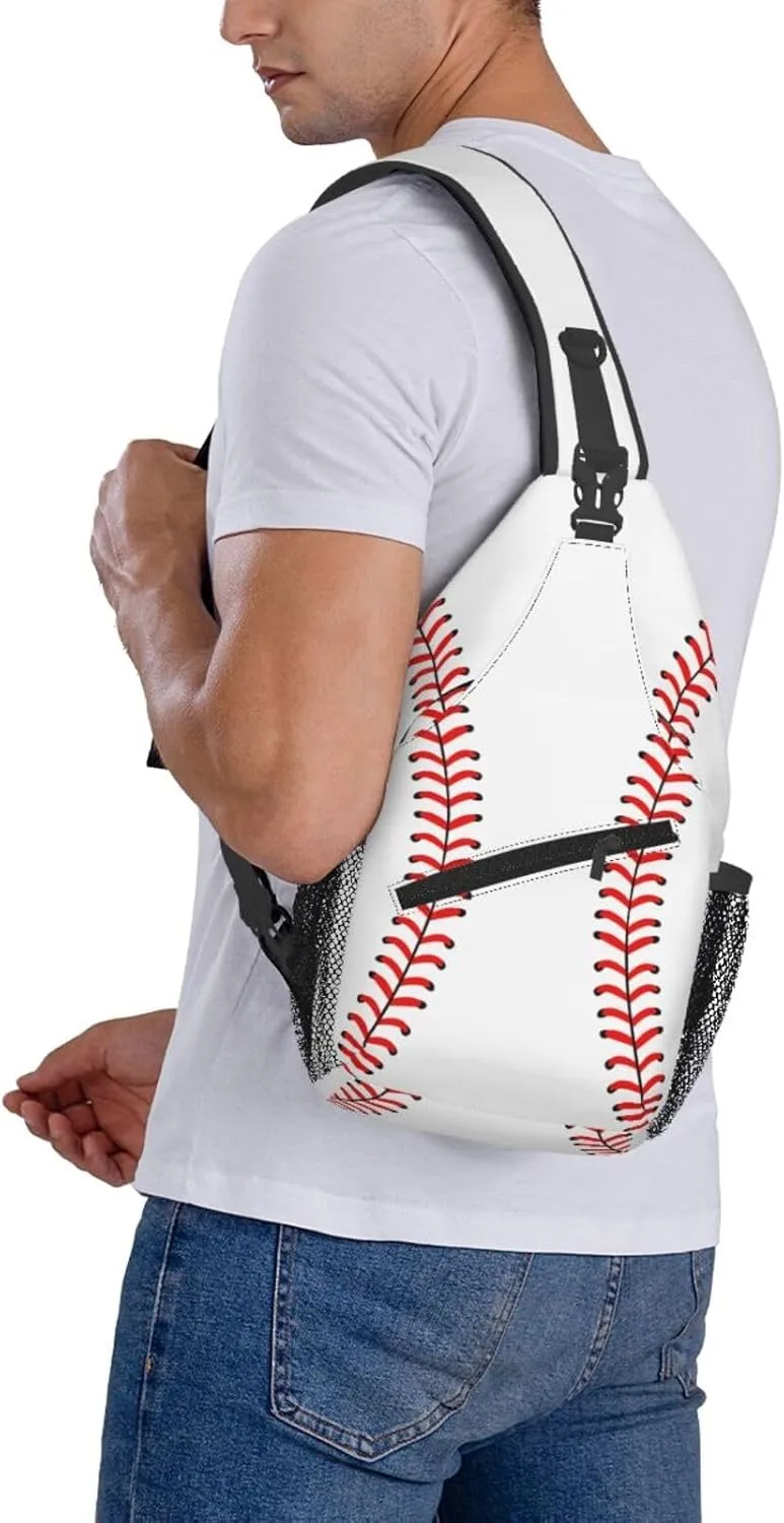 Baseball Sling Backpack Sling Bag Crossbody Shoulder Bag Baseball Purse Chest Bag For Men Women