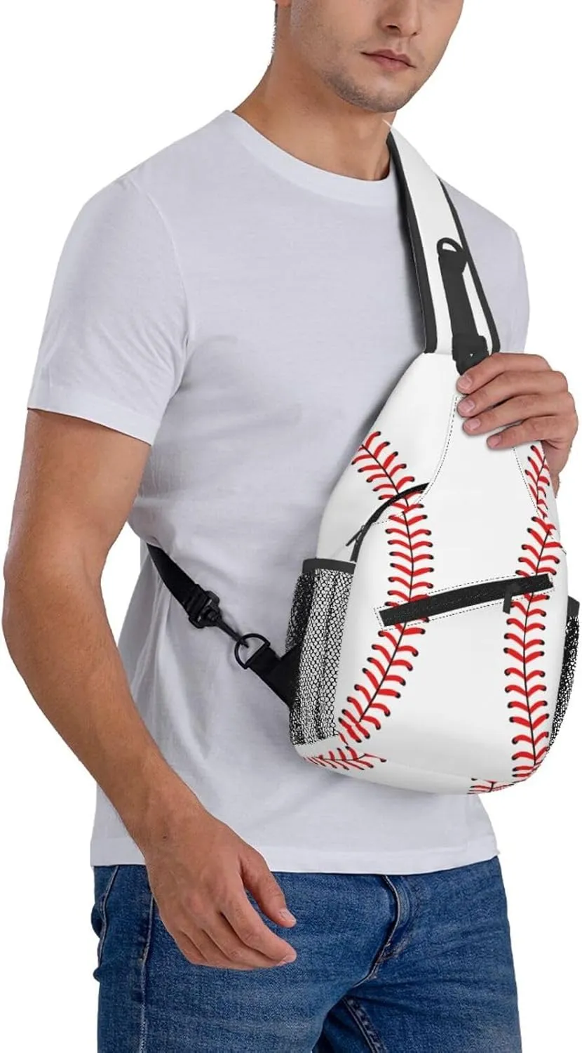 Baseball Sling Backpack Sling Bag Crossbody Shoulder Bag Baseball Purse Chest Bag For Men Women