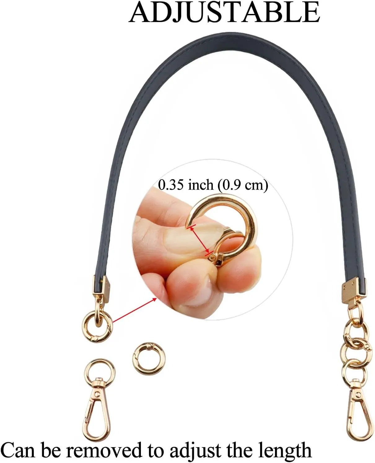 Beaulegan Purse Leather Handles Replacement for Handbag/Shoulder Bag 2 PCS, 24.4 Inch Long Coffee（Gold Clasp）