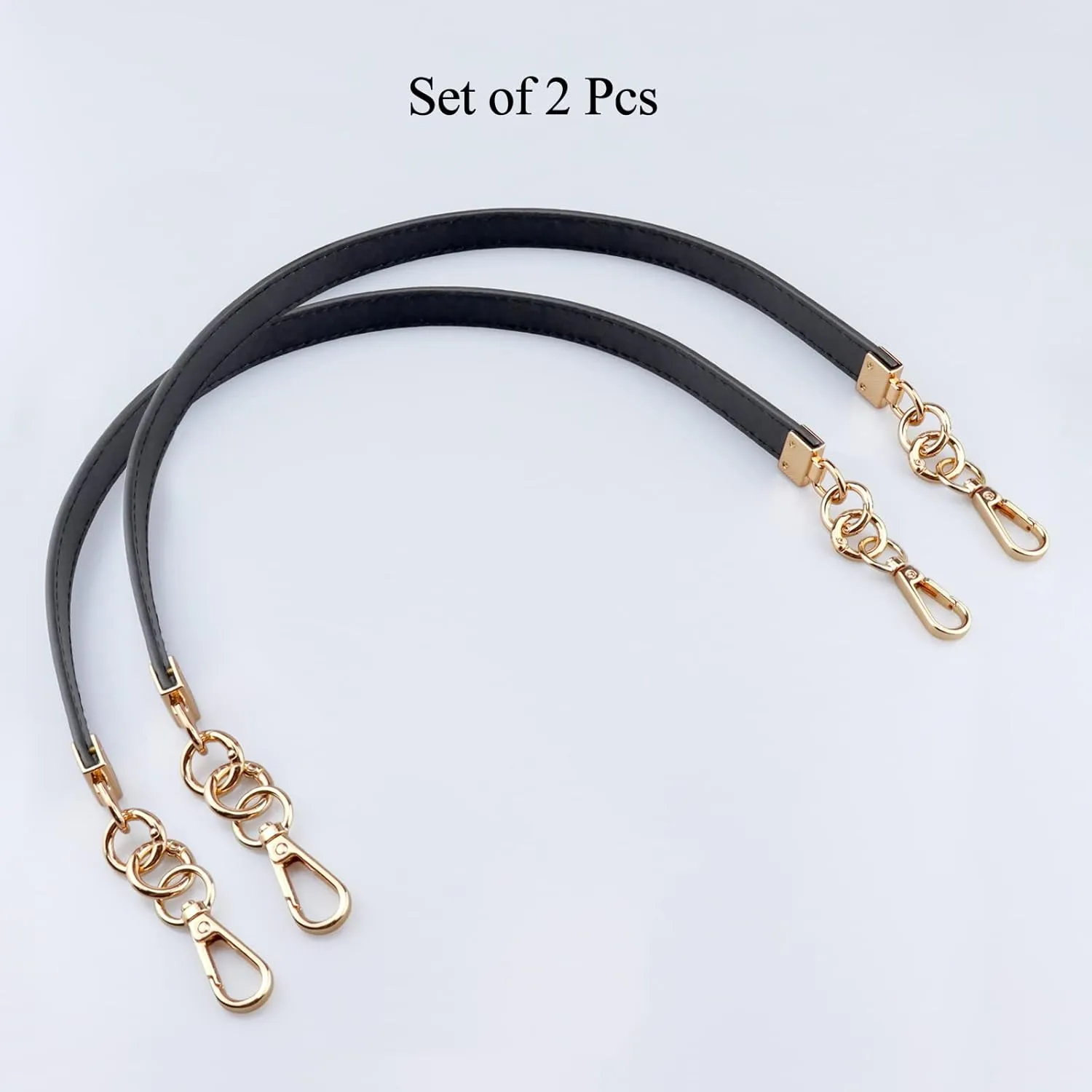 Beaulegan Purse Leather Handles Replacement for Handbag/Shoulder Bag 2 PCS, 24.4 Inch Long Coffee（Gold Clasp）