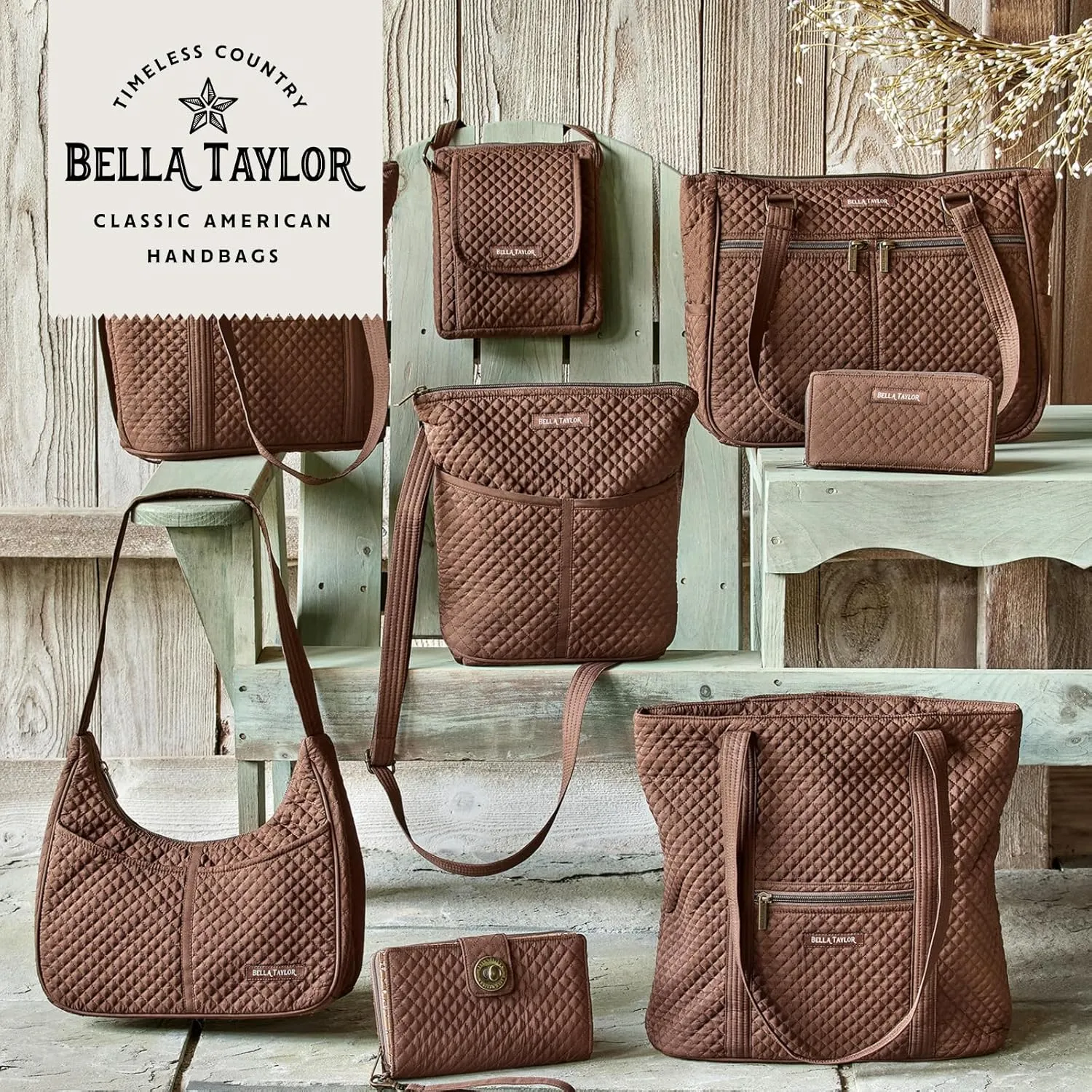 Bella Taylor Essentials Crossbody Purse with Built In Wallet