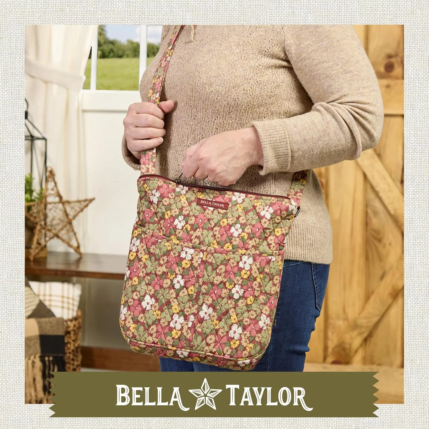 Bella Taylor Hipster Crossbody Purse for Women | Medium Size Shoulder Bag with Adjustable Strap
