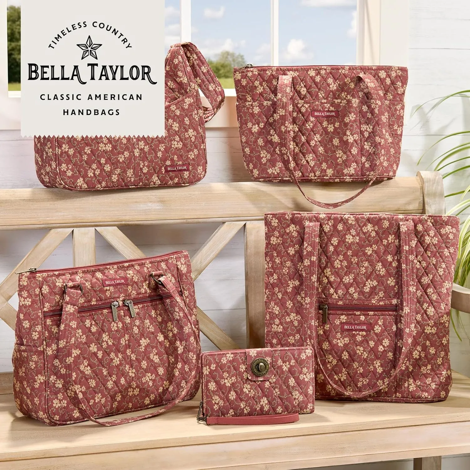 Bella Taylor Large Tote | Lightweight Quilted Fabric Tote Bags for Women