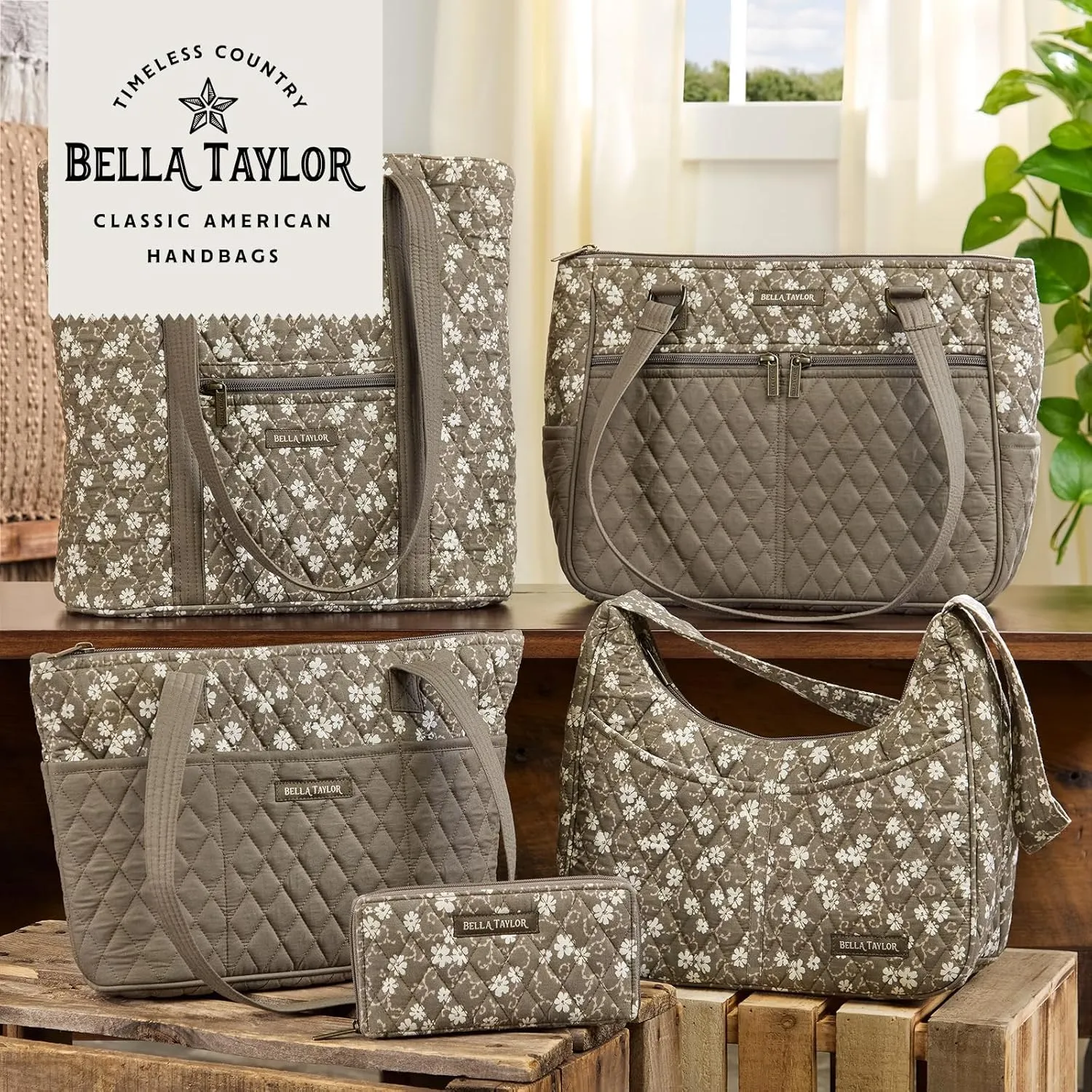 Bella Taylor Quilted Cotton Duffel Bag |Large Carry On Travel and Weekender Bag For Women| Woodland Floral