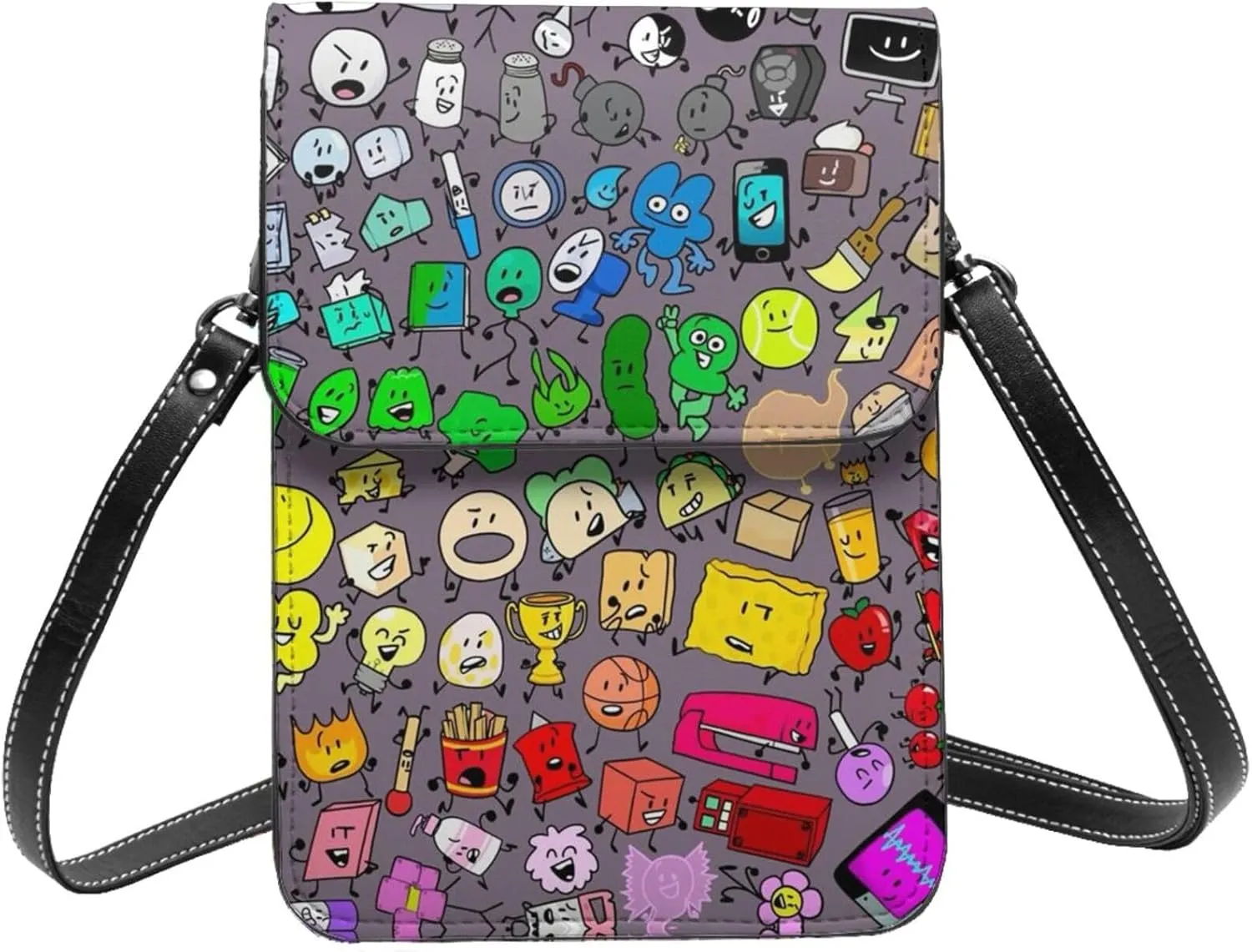Bfdi-Battle For Dream Island Backpack, Mini Portable Pocket Crossbody Bag, Magnetic Buckle Bag