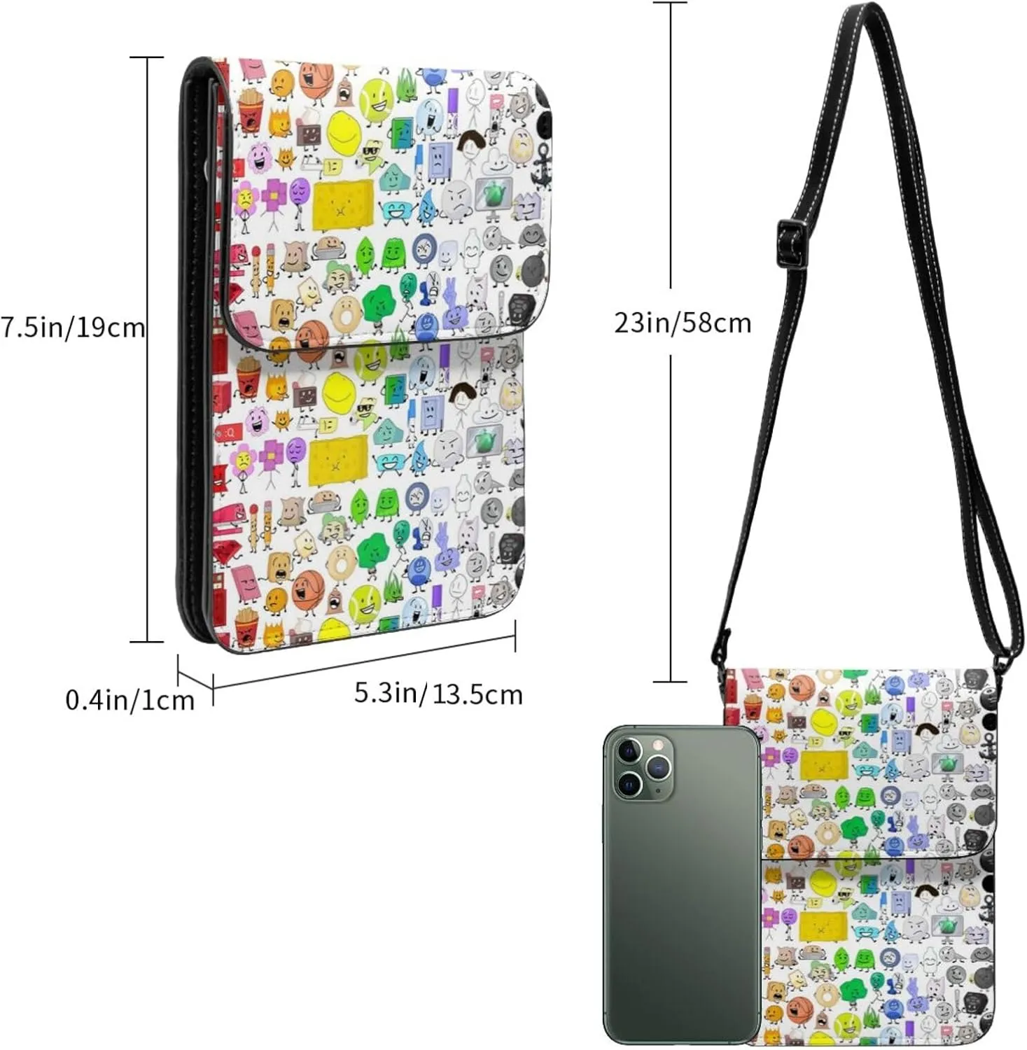 Bfdi-Battle For Dream Island Backpack, Mini Portable Pocket Crossbody Bag, Magnetic Buckle Bag