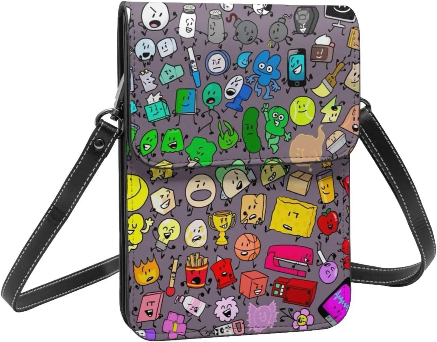 Bfdi-Battle For Dream Island Backpack, Mini Portable Pocket Crossbody Bag, Magnetic Buckle Bag