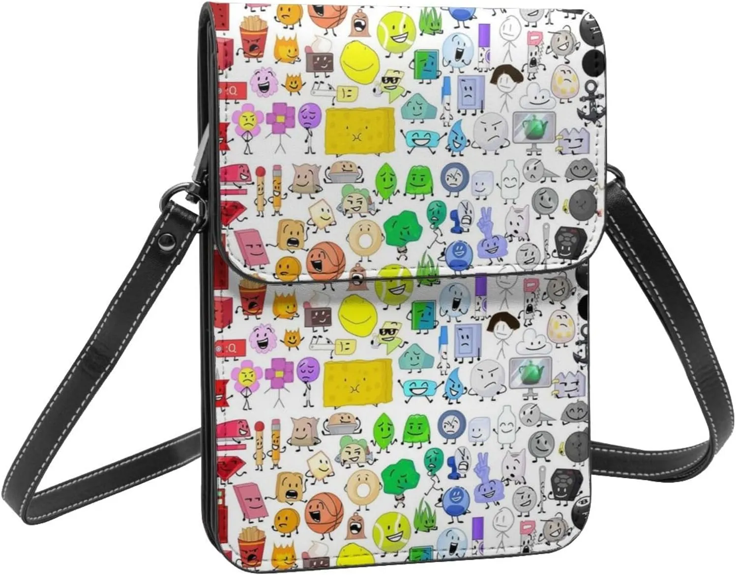 Bfdi-Battle For Dream Island Backpack, Mini Portable Pocket Crossbody Bag, Magnetic Buckle Bag