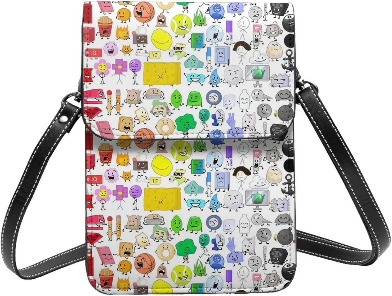 Bfdi-Battle For Dream Island Backpack, Mini Portable Pocket Crossbody Bag, Magnetic Buckle Bag