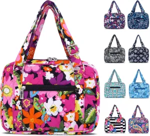 Bible Cover for Women with Adjustable Straps, Large Study Bible Carrying Case Bag with Zip Pocket, 10x7x2.7 Inches