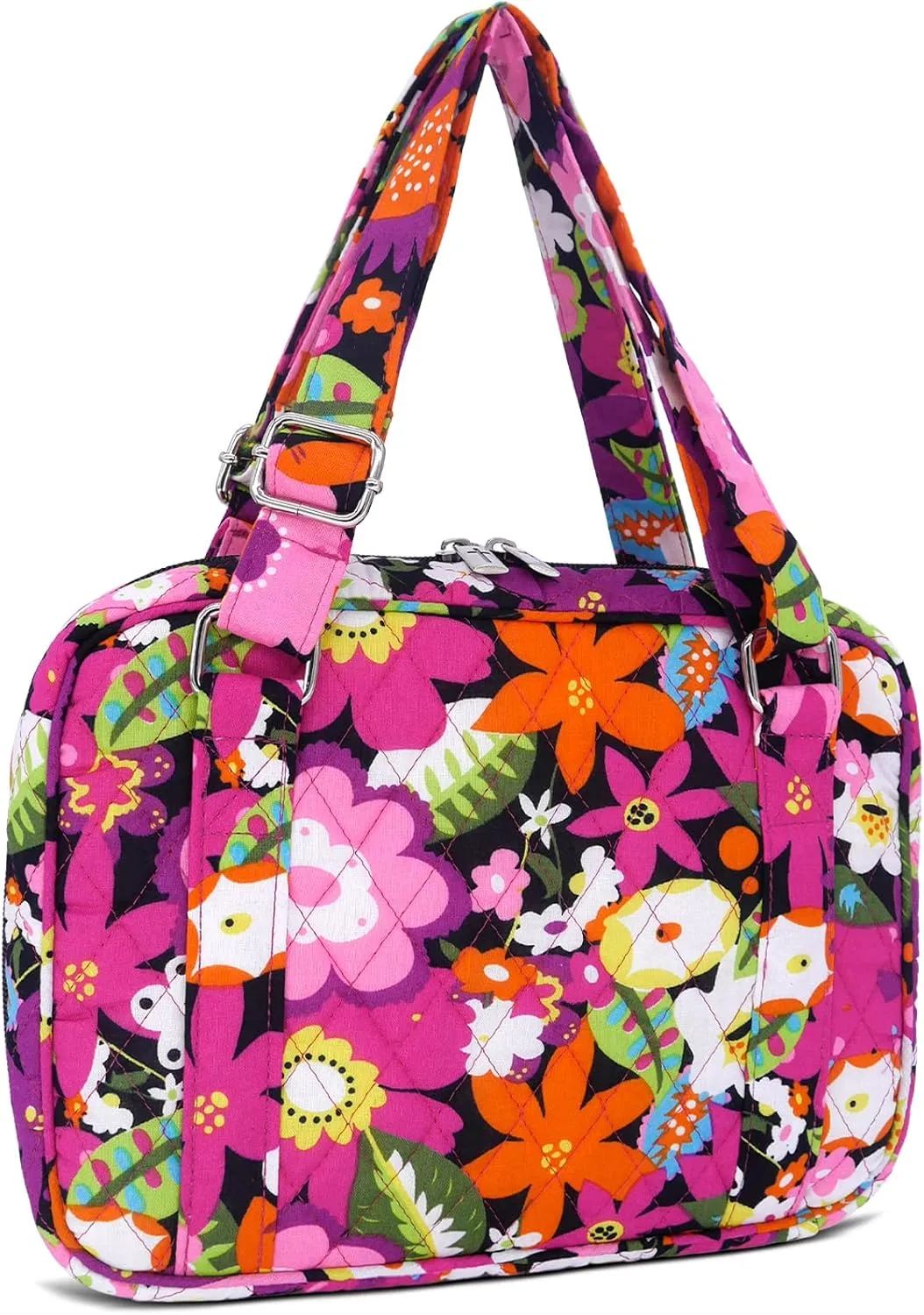 Bible Cover for Women with Adjustable Straps, Large Study Bible Carrying Case Bag with Zip Pocket, 10x7x2.7 Inches