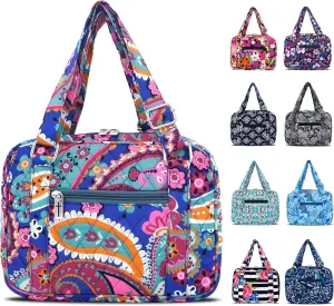 Bible Cover for Women with Adjustable Straps, Large Study Bible Carrying Case Bag with Zip Pocket, 10x7x2.7 Inches