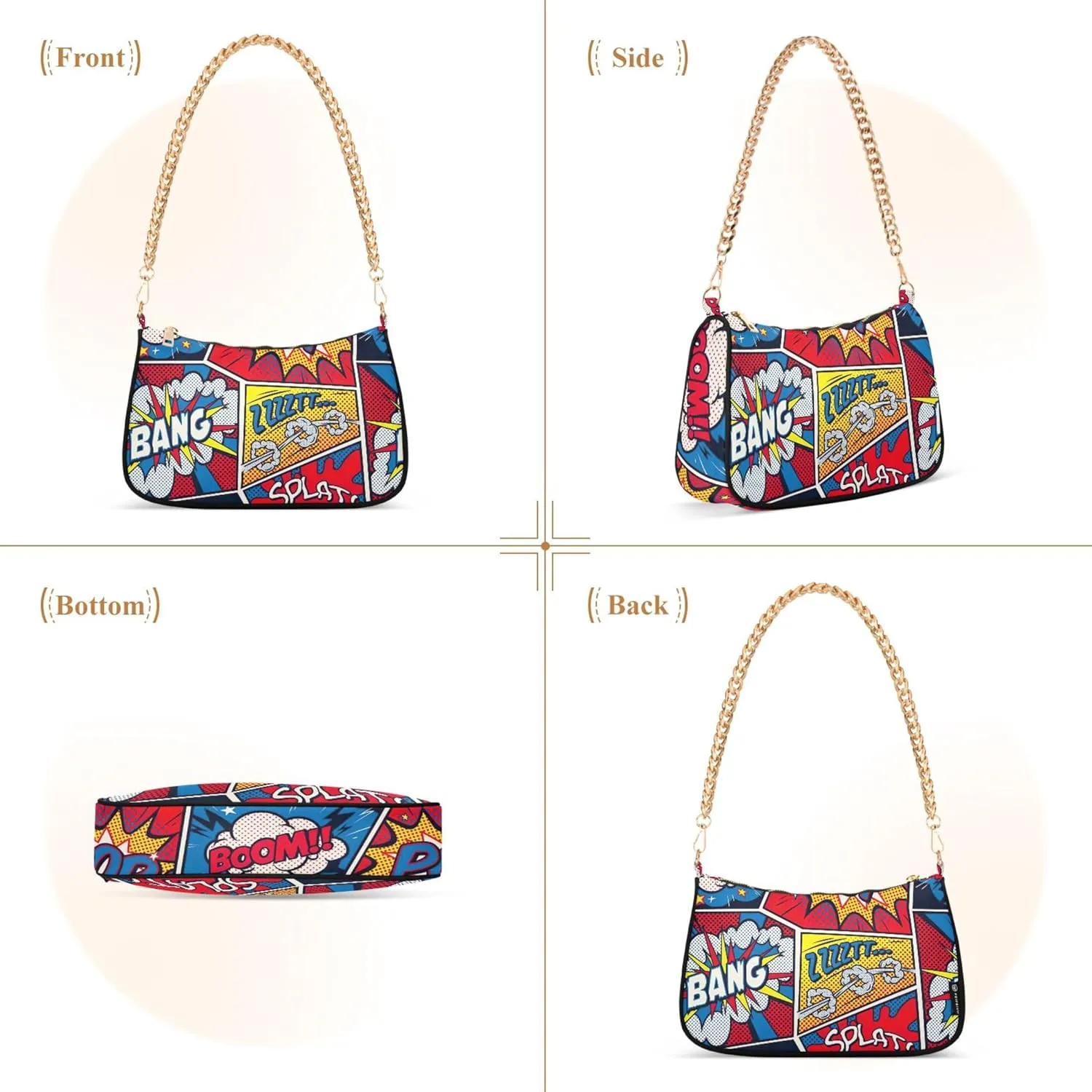 Black White Penguin Cute Purse Bag Hobo Formal Purse Women Small Handbag Chain Shoulder Strap