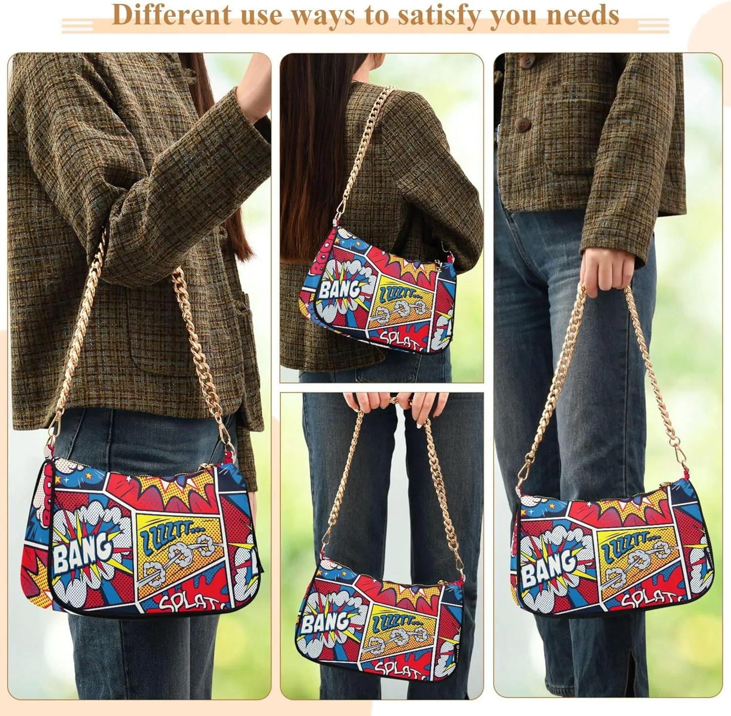 Black White Penguin Cute Purse Bag Hobo Formal Purse Women Small Handbag Chain Shoulder Strap
