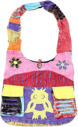 Bohemian Hippie Crossbody Shoulder Bag Sling Slouch Hobo Cotton Handmade Variety Patterns