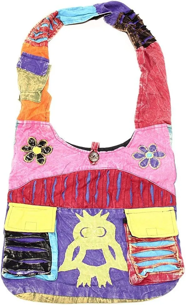 Bohemian Hippie Crossbody Shoulder Bag Sling Slouch Hobo Cotton Handmade Variety Patterns