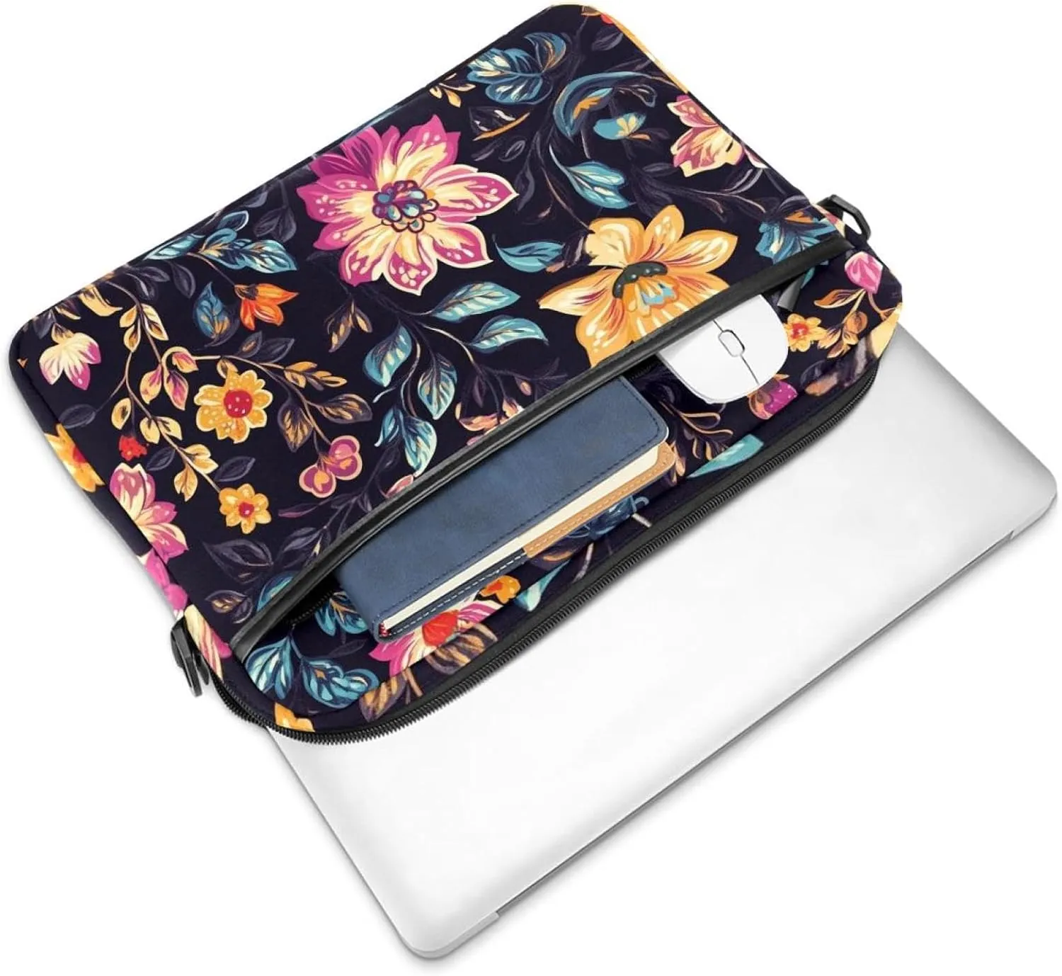 Boho Aesthetic Little Florals Laptop Bag Case Computer Sleeve Shoulder Messenger Bag for Work School