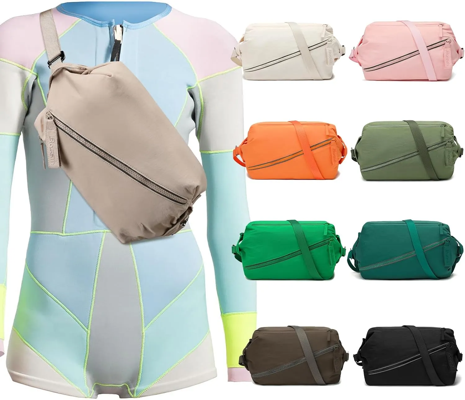 BOSSTIN Small Gym Bag for Women Men, Small Duffle Bag Crossbody Bags for Women, Lightweight Compact Sports Bag for Gym Work Fitness Travel, 3 in 1 Workout Bag-Apricot