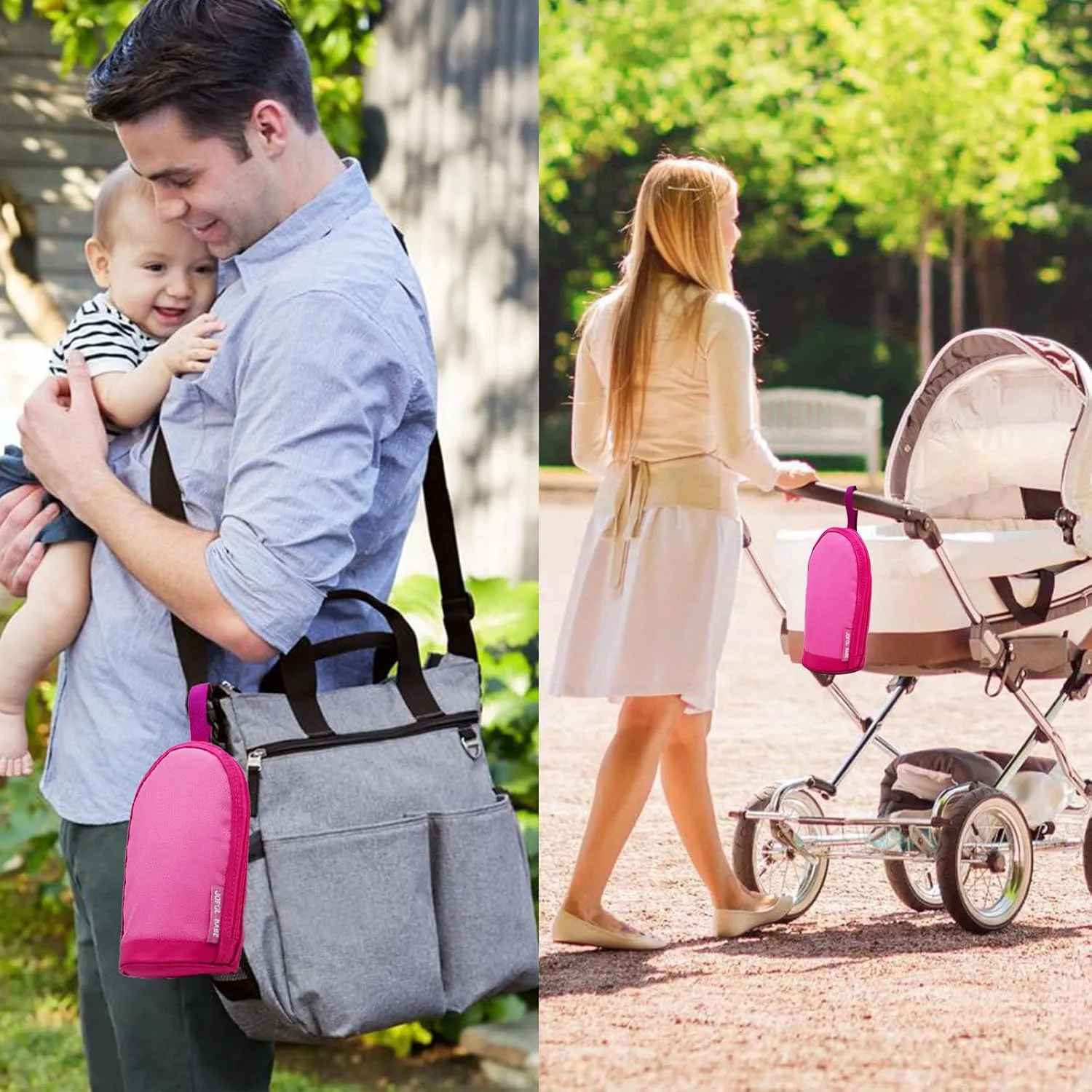 Breastmilk Cooler Bag - Insulated Baby Bottle Travel Bag for Daycare (Two Pieces, Red)