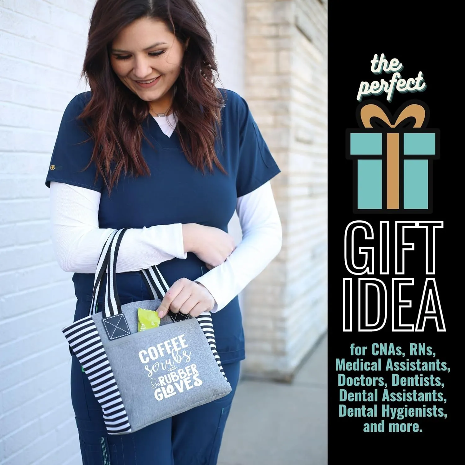 Brooke & Jess Designs Cute Lunch Bags for Women - Insulated Lunch Tote for Work - Nurse, Teacher, Grandma, Mom