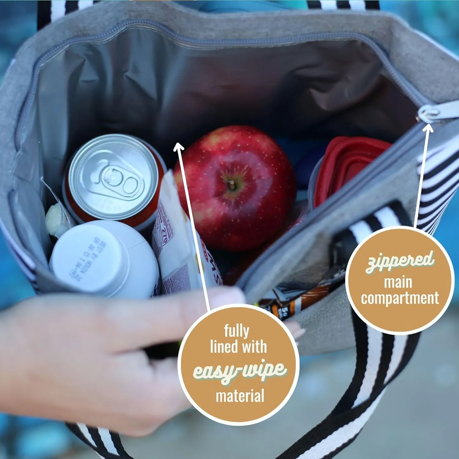 Brooke & Jess Designs Cute Lunch Bags for Women - Insulated Lunch Tote for Work - Nurse, Teacher, Grandma, Mom