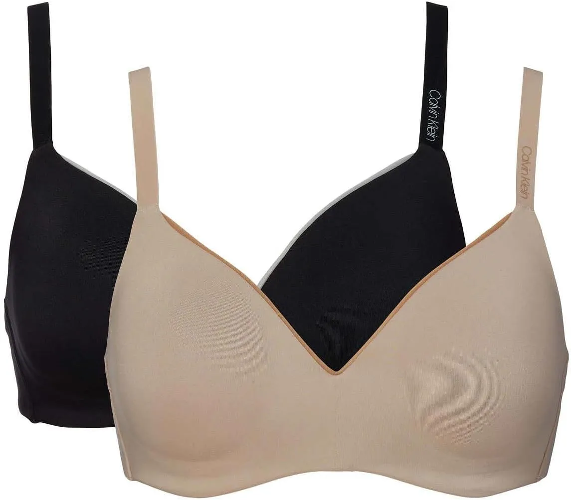 Calvin Klein Womens 2 Pack Microfiber Wirefree Bra
