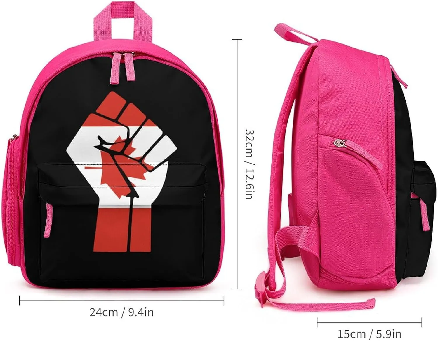 Canada Flag Resist Simple Backpack Lightweight Cute Printing Shoulder Bag Family Travel Pink-style