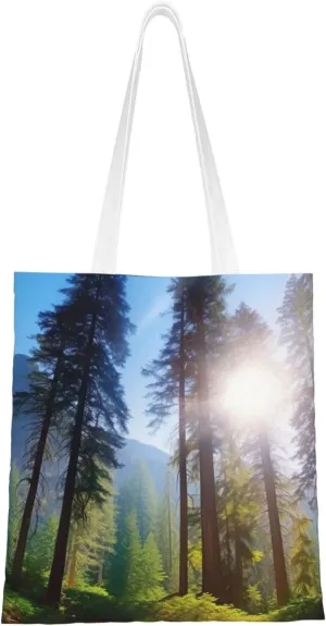 Canvas Tote Bag Aesthetic for Women National Parks Sunshine Trees Shopping Bags Large Tote Shoulder Bag Reusable Grocery Bags Hobo Bags Casual Handbags Cute Cloth Bags Birthday Gifts