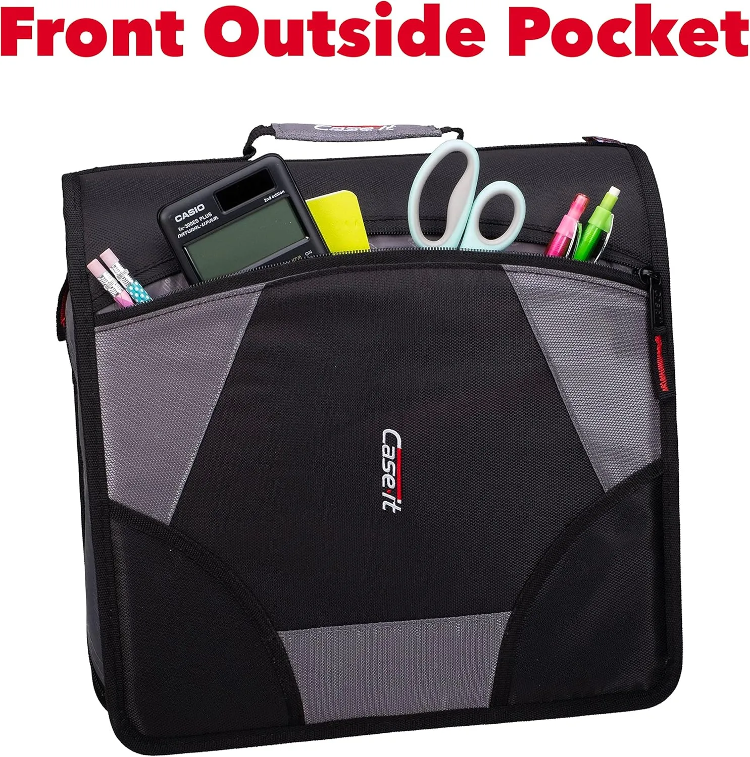 Case-it The King Sized Zip Tab Zipper Binder - 4 Inch D-Rings - 5 Subject File Folder - Multiple Pockets - 800 Sheet Capacity - Comes with Shoulder Strap - Deep Purple D-186 (4 Pack)