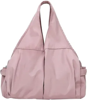 Casual Nylon Totes for Women Lightweight Shoulder Bag Large Multi Pocket Handbag Top Handle Purse for Travel Sport