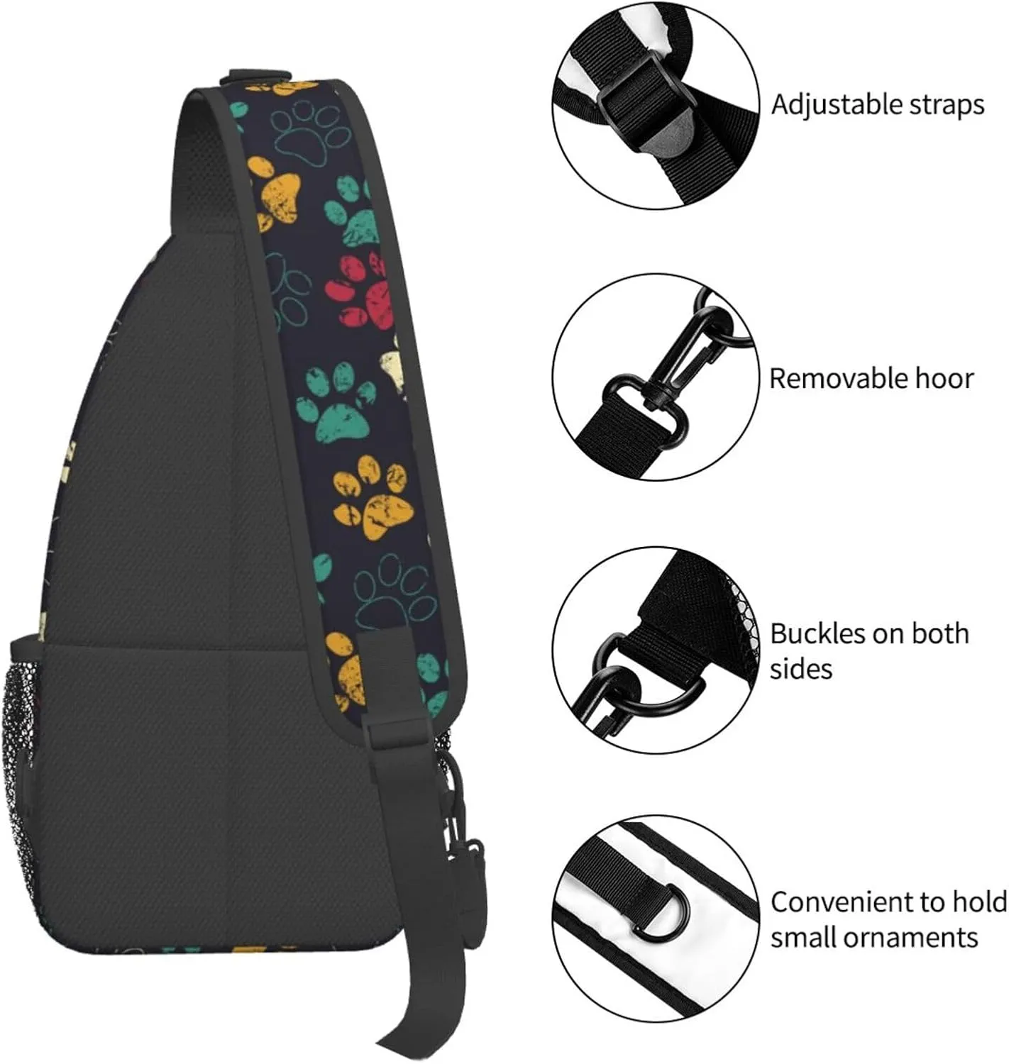 Casual Sling Bag for Women Men Travel Crossbody Sling Backpack Small Chest Shoulder Bag Gym Sports Hiking Daypack