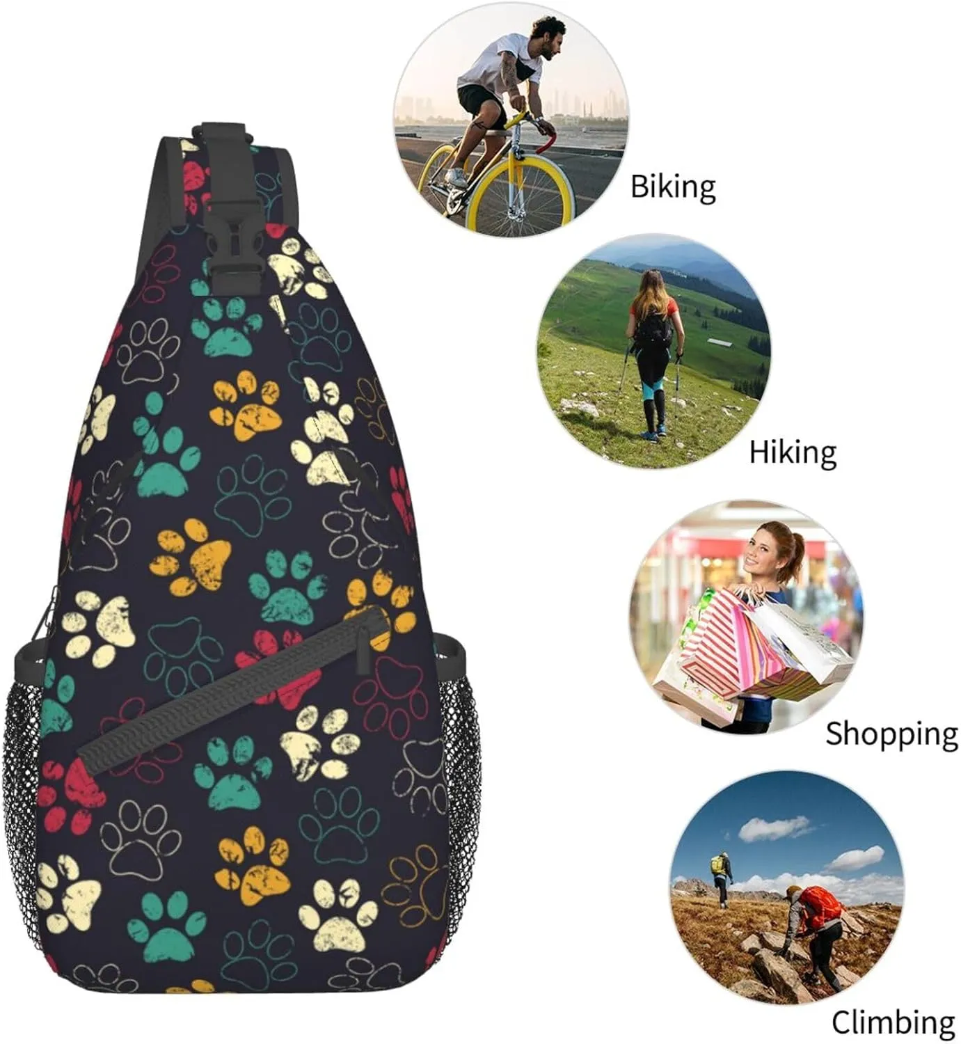Casual Sling Bag for Women Men Travel Crossbody Sling Backpack Small Chest Shoulder Bag Gym Sports Hiking Daypack
