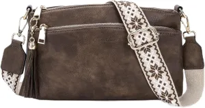 Chase Chic Crossbody Purse for Women, Trendy Vegan Leather Cross Body Bag Lady Small Handbag with Guitar Strap
