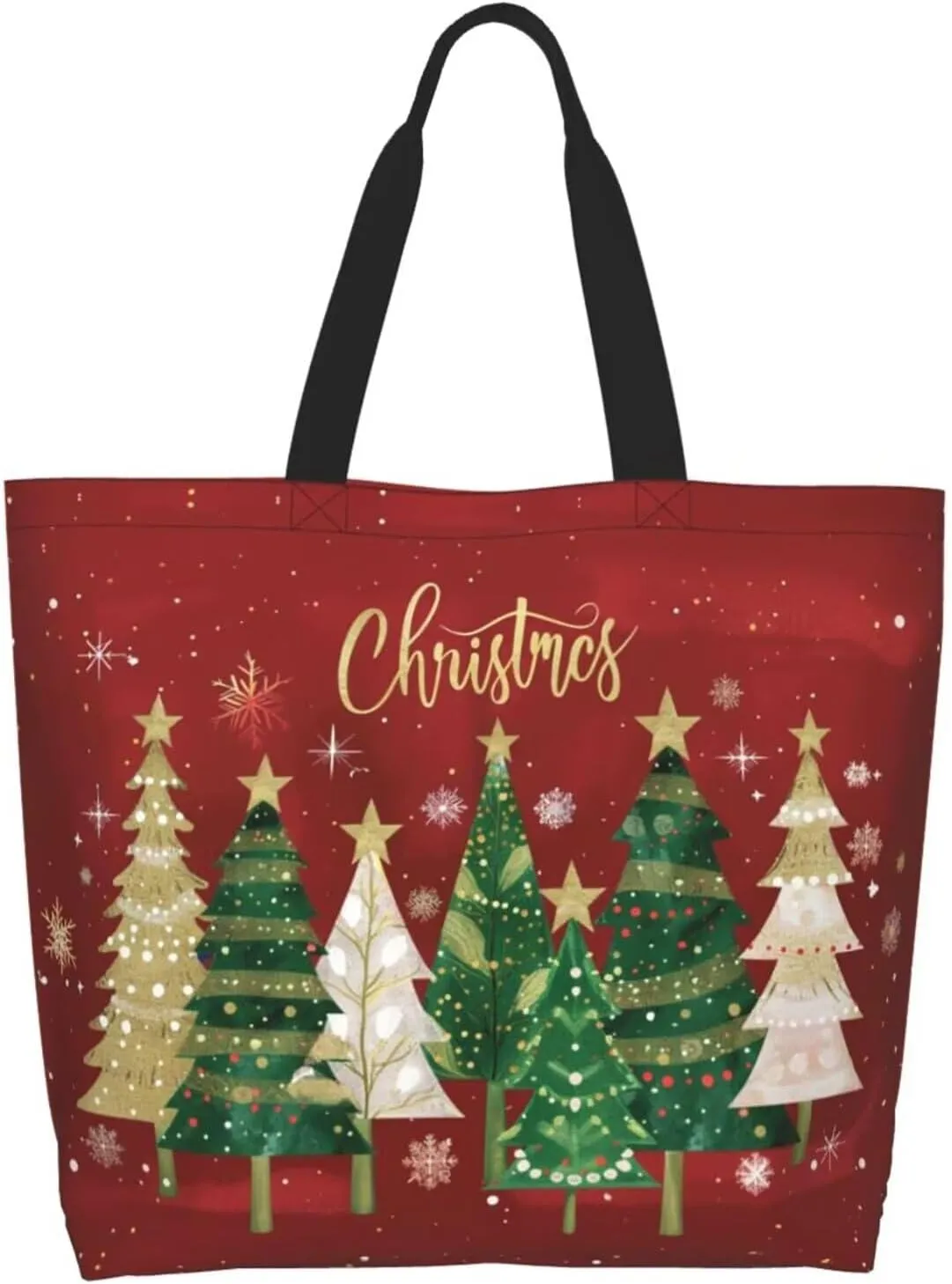 Christmas Tote Women's Travel Bag With Zipper - Large Beach Work Handbag