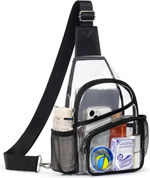 Clear Bag for Stadium Events, Clear Crossbody Bag For Women Men, Transparent Purses, See Through Large Sling Backpack