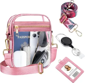 Clear Bag Stadium Approved Crossbody: Bling Purse for Women - Small Concert Bag Under 12x6x12