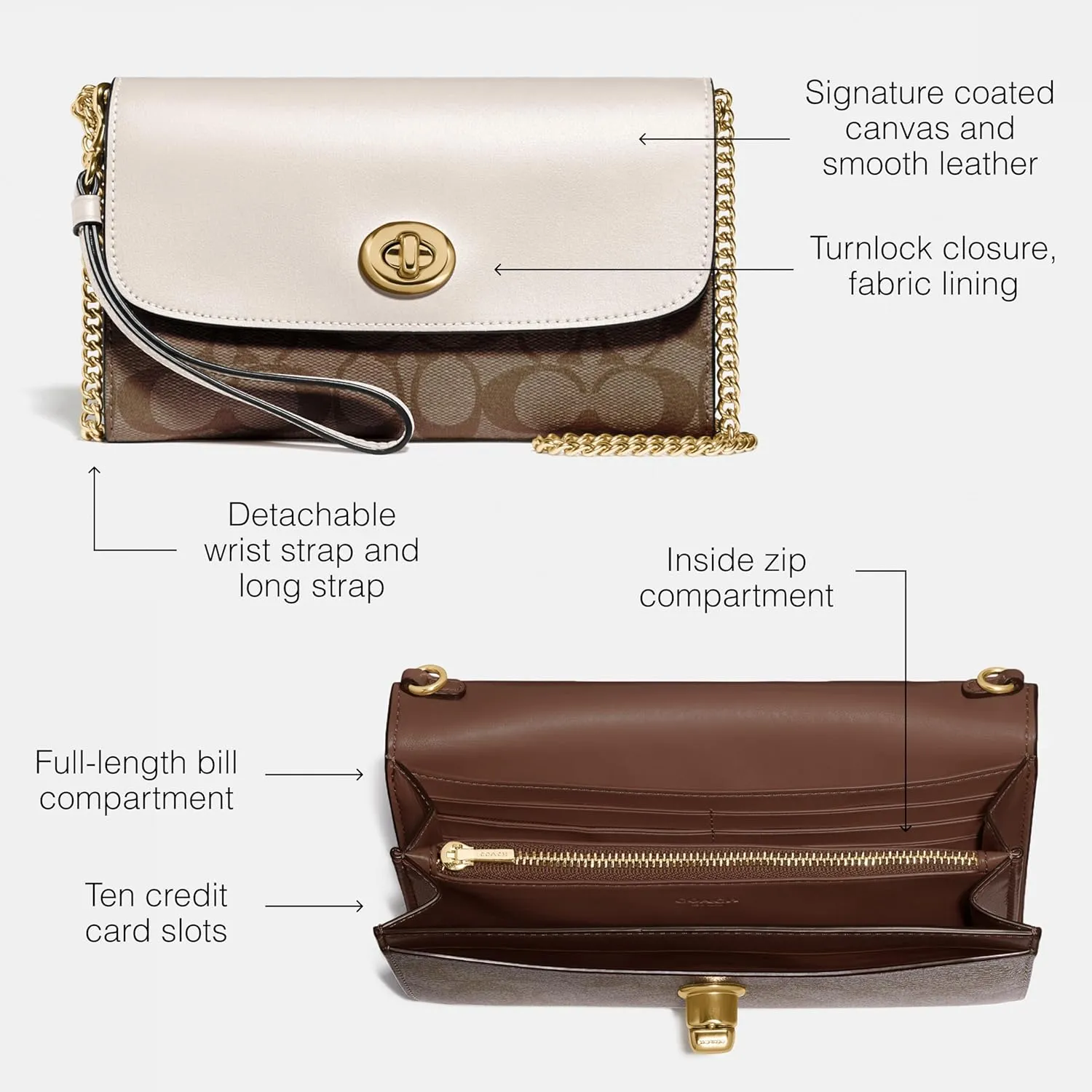 Coach Women's Signature Chain Crossbody Bag