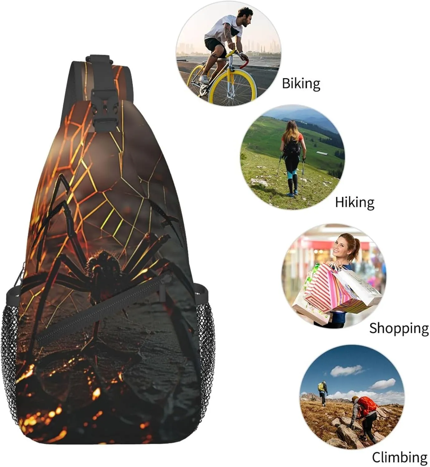 Cobwebs With A Spider Sling Bag Backpack For Men Cross Chest Bag Crossbody Shoulder Bag Travel Hiking Daypack
