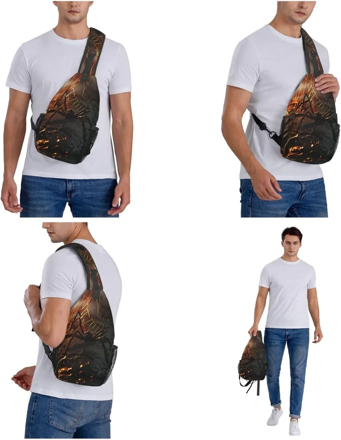Cobwebs With A Spider Sling Bag Backpack For Men Cross Chest Bag Crossbody Shoulder Bag Travel Hiking Daypack