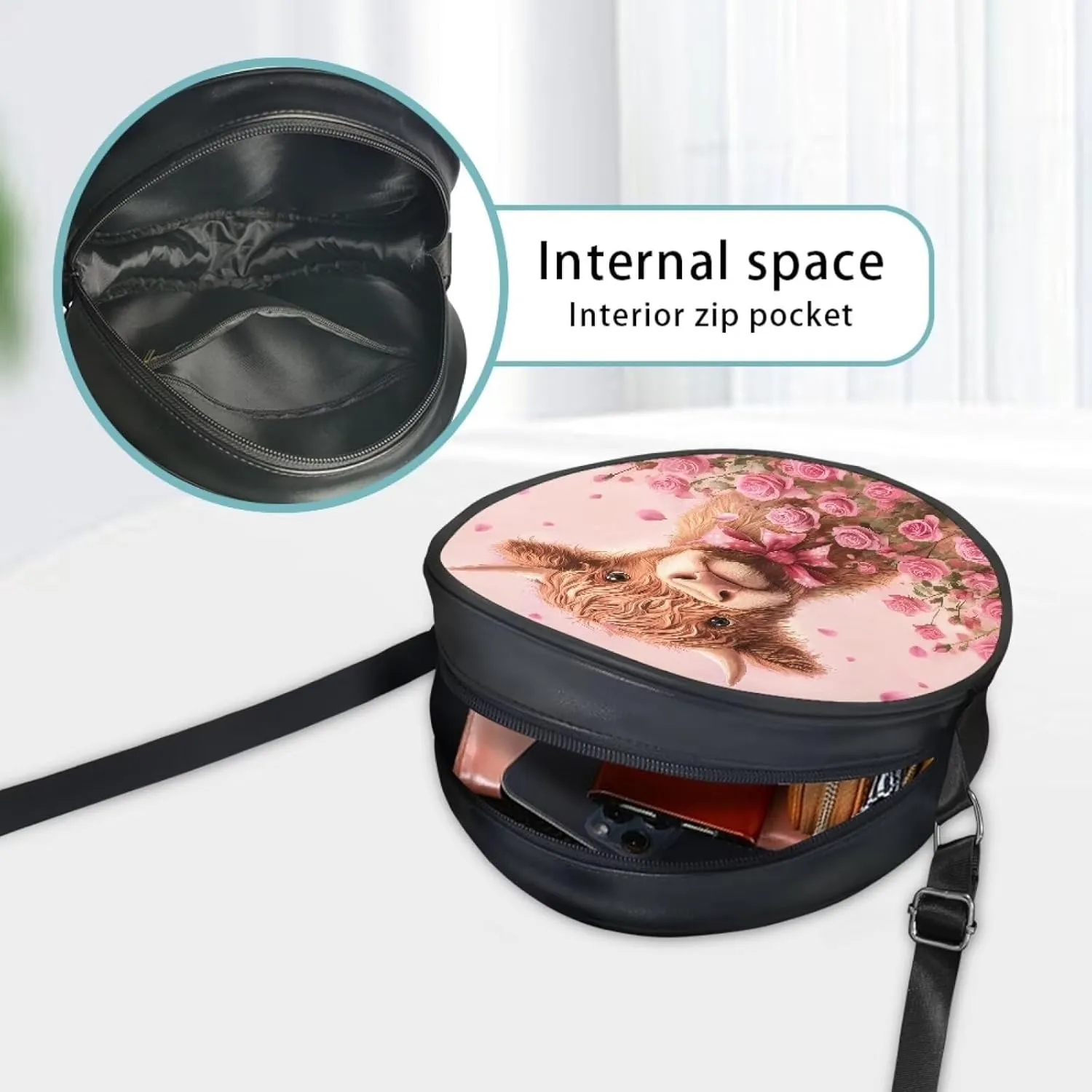 Coldinair Dog Paw Shoulder Bag for Women Leather Crossbody Shoulder Handbags Circle Crossbody Purse Small Tote Satchel