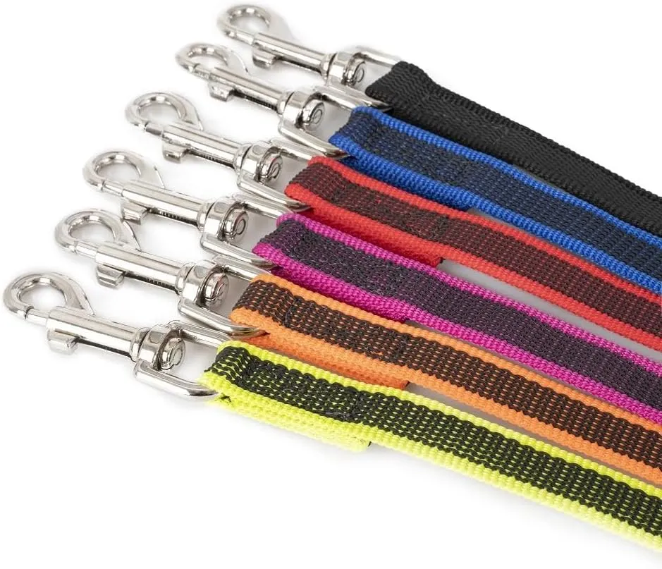 Color & Gray Super-Grip Leash with Handle, and D-Ring, 0.79 in x 6 ft, Red-Gray