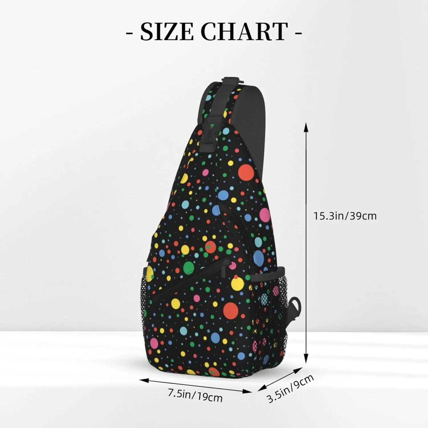 Colorful Dots Crossbody Sling Backpack Sling Bag Adjustable Chest Shoulder Daypack For Women Men