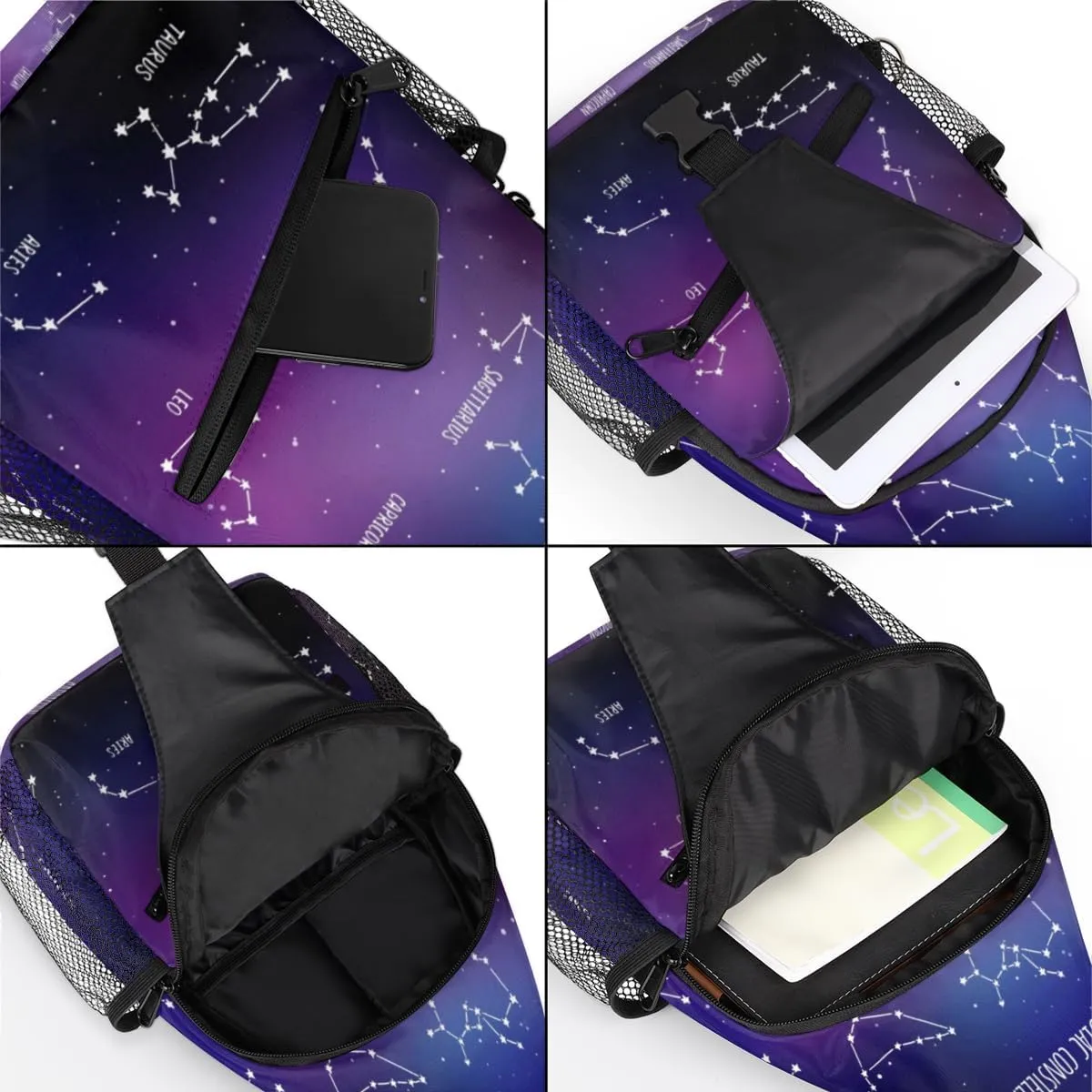Constellations Sling Bag for Women Men Crossbody Sling Backpack Shoulder Bag Chest Bag Daypack for Travel Hiking Outdoor
