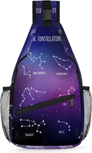 Constellations Sling Bag for Women Men Crossbody Sling Backpack Shoulder Bag Chest Bag Daypack for Travel Hiking Outdoor