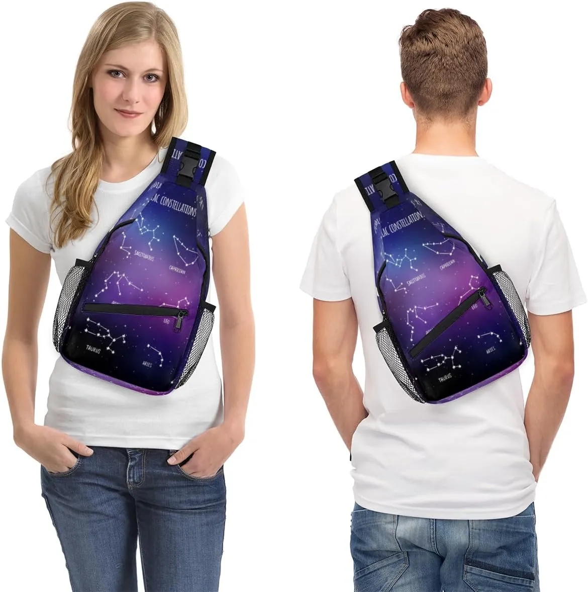 Constellations Sling Bag for Women Men Crossbody Sling Backpack Shoulder Bag Chest Bag Daypack for Travel Hiking Outdoor