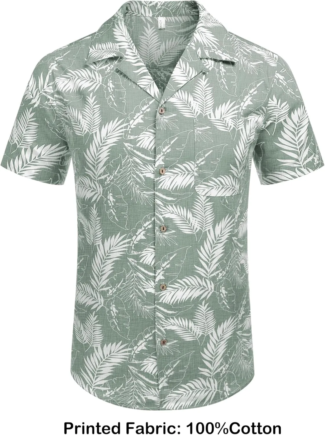 COOFANDY Men's Hawaiian Floral Shirts Cotton Linen Button Down Tropical Holiday Beach Shirts